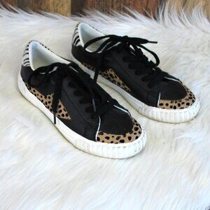 Blowfish Willa Black Sand Pixie Leopard Zebra Sneakers 9.5